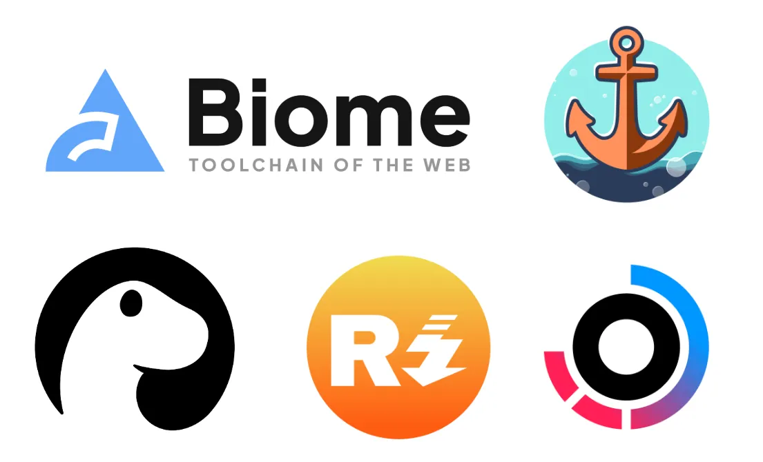 Logos of Rust-based JavaScript tools